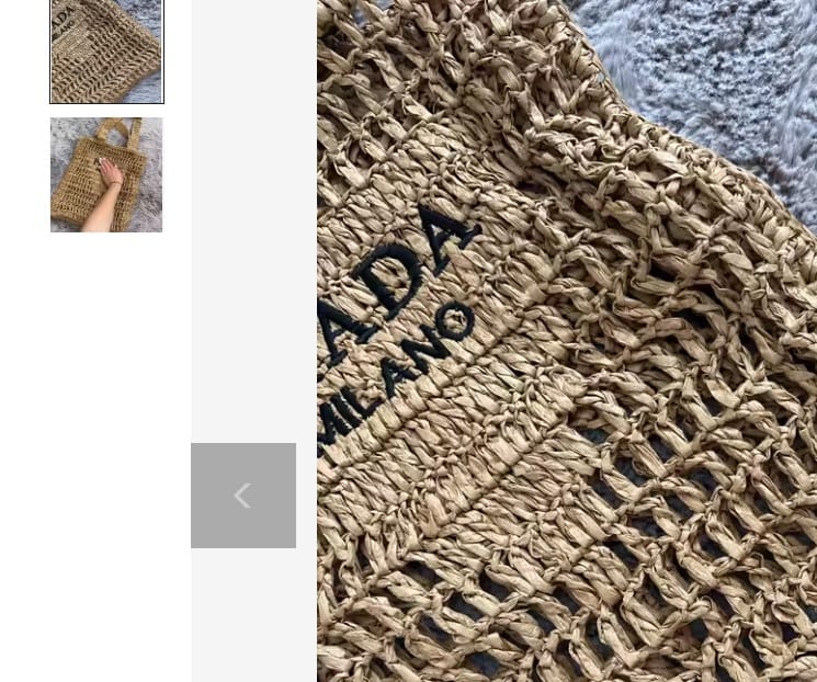 Photos from customer reviews that clearly demonstrate the purchased item is a direct, illegal replica, rather than an innocent Prada-style bag